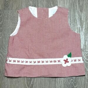 Florence Eiseman Toddler 3T Red Gingham Flower Applique Top Boutique Classic​